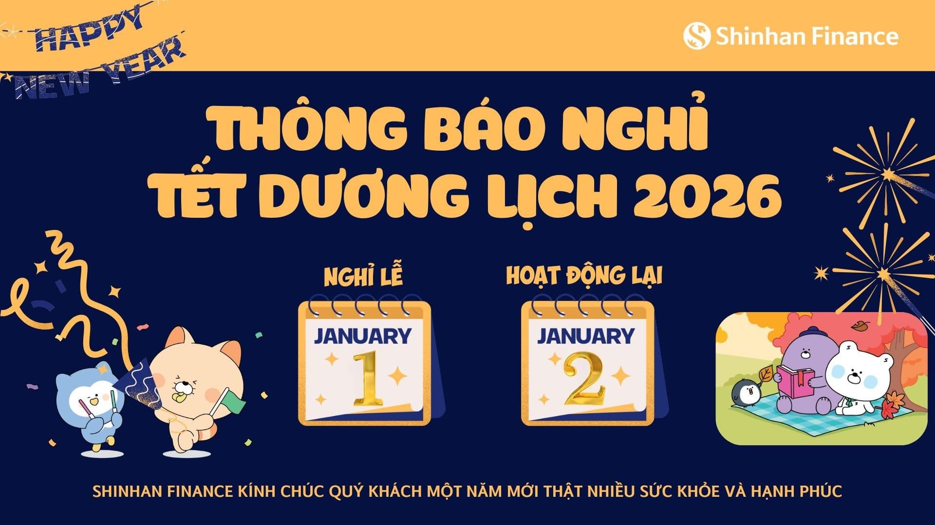 THÔNG BÁO NGHỈ TẾT DƯƠNG LỊCH 2026