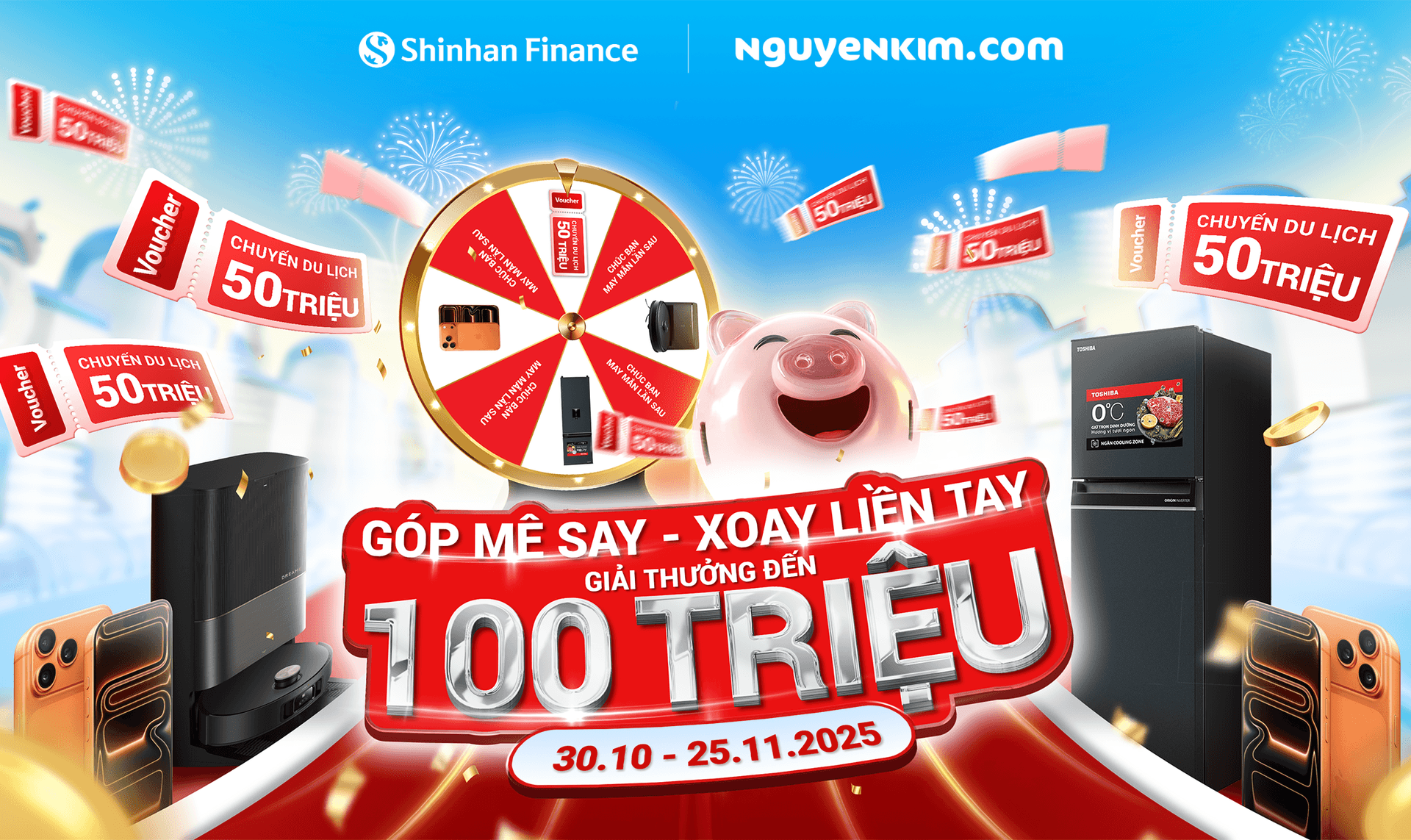 Shinhan Finance đồng hành cùng Chương trình “Vòng quay may mắn tháng trả góp Nguyễn Kim"