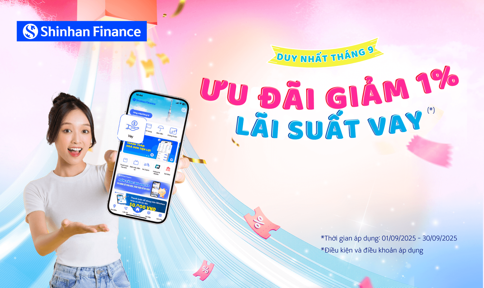 Ưu đãi giảm 1% lãi suất đến khách hàng lần đầu vay vốn tại Shinhan Finance
