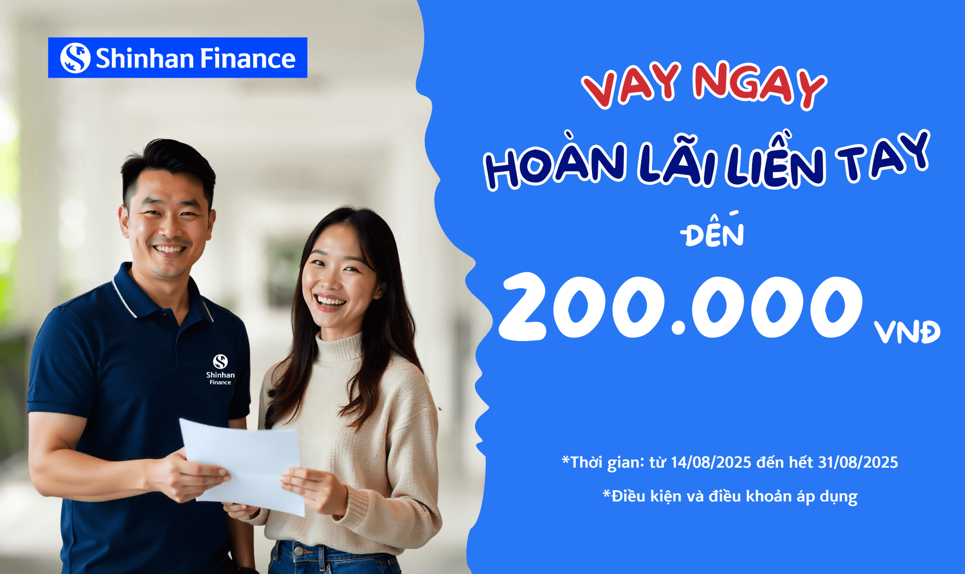 Vay ngay – Hoàn lãi liền tay đến 200.000 đồng