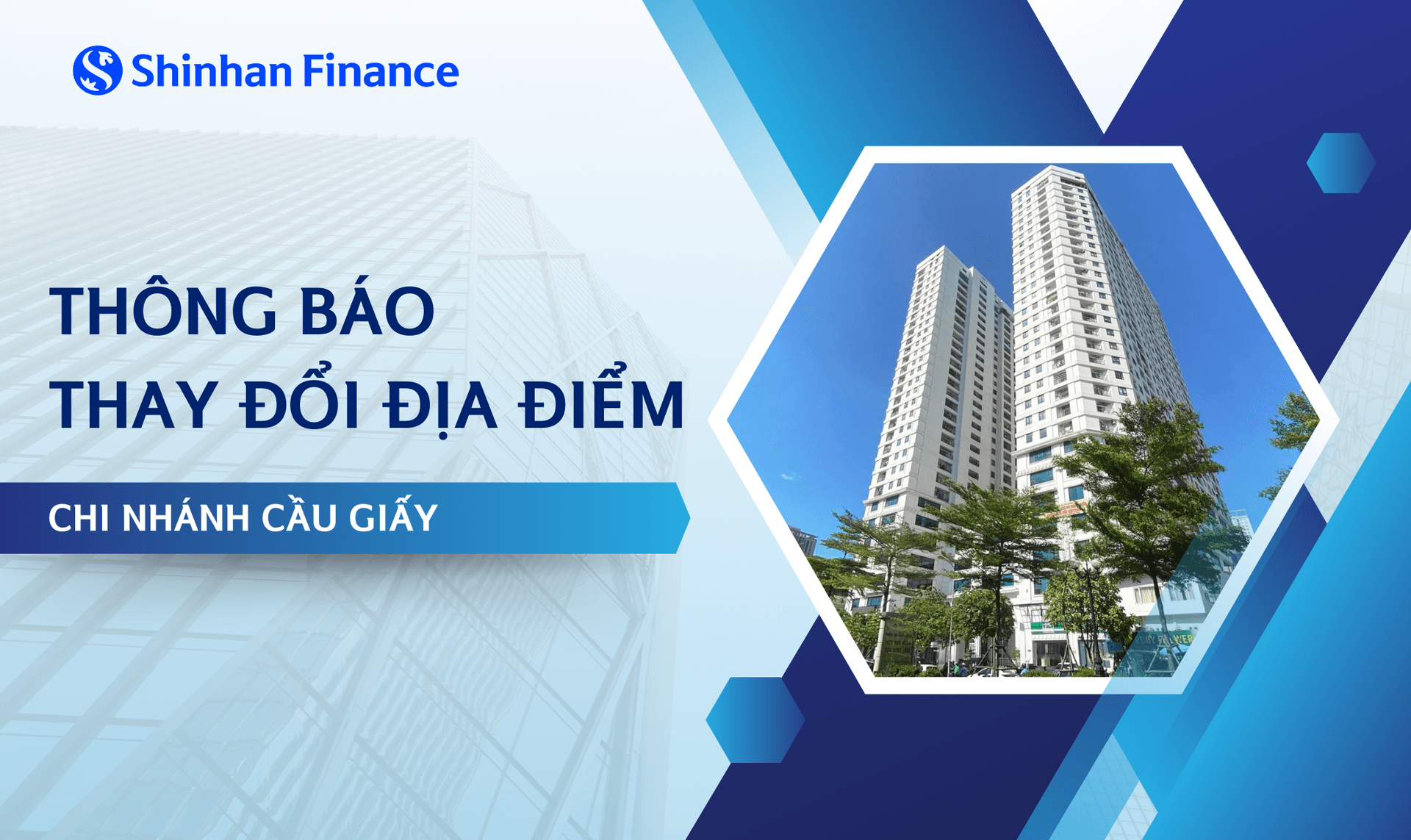 Thông báo Thay đổi địa điểm đặt trụ sở Chi nhánh Cầu Giấy