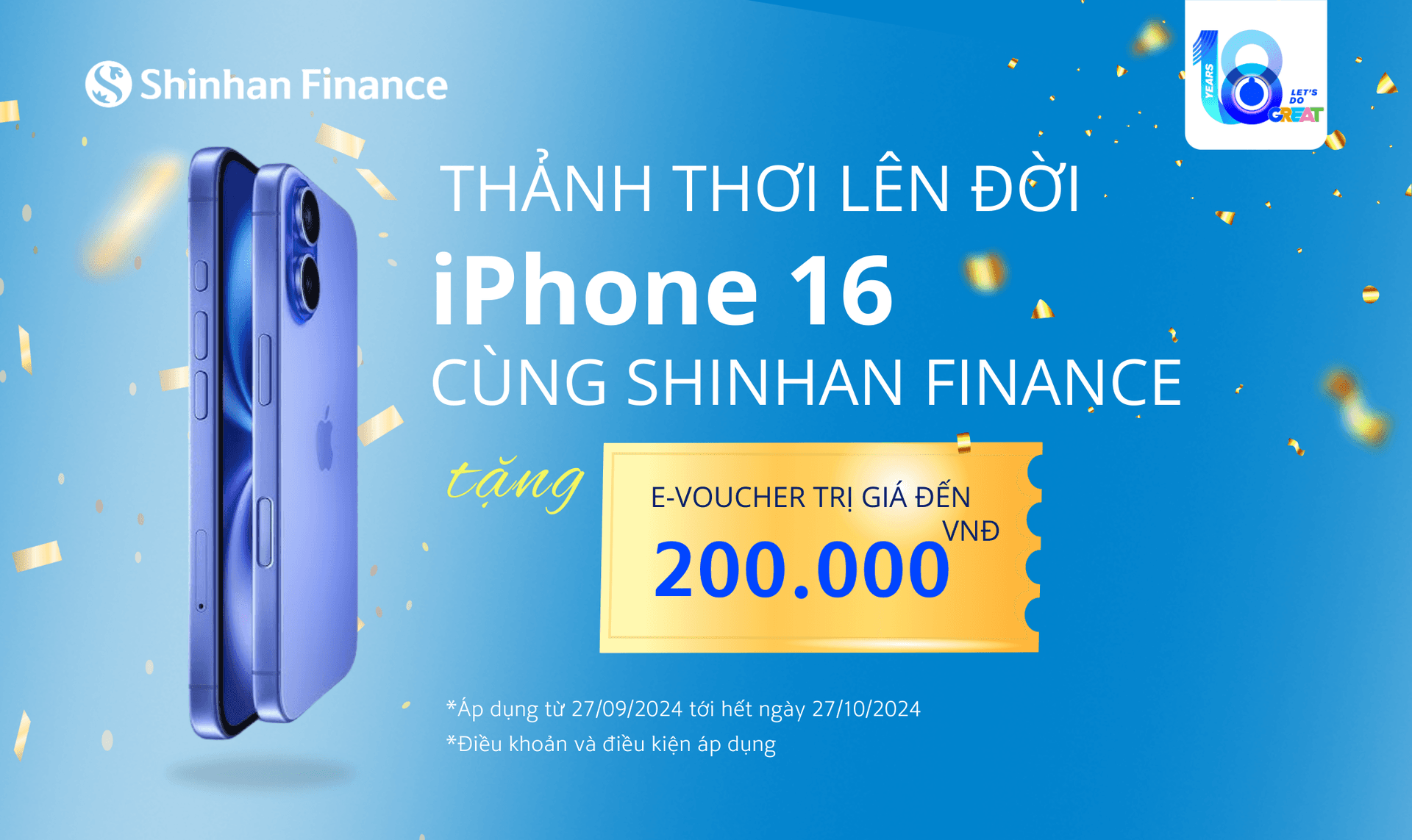 Thảnh thơi lên đời iPhone 16 cùng Shinhan Finance
