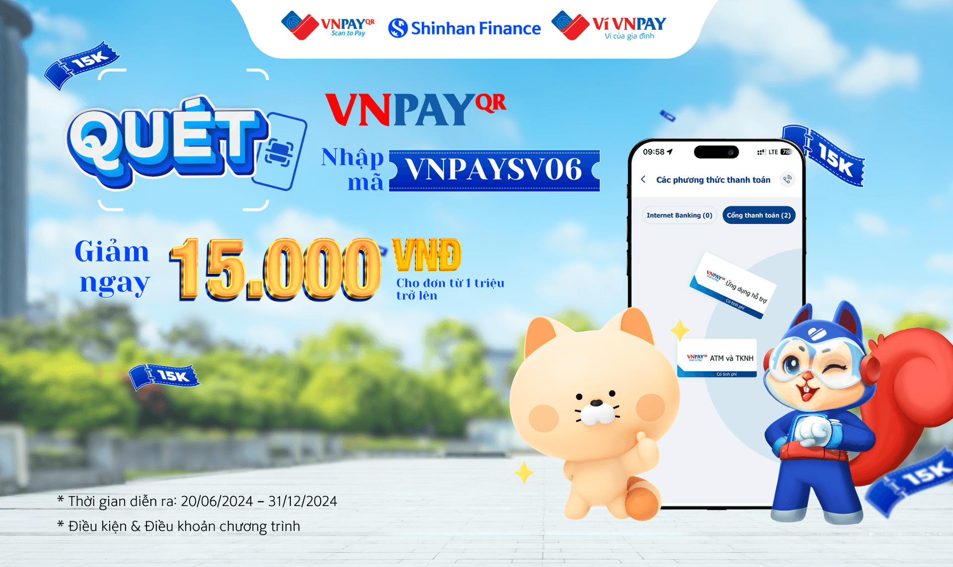 Ưu đãi quét thanh toán QR từ VNPAY cho thanh toán khoản vay định kỳ đến từ SHINHAN FINANCE đợt 2