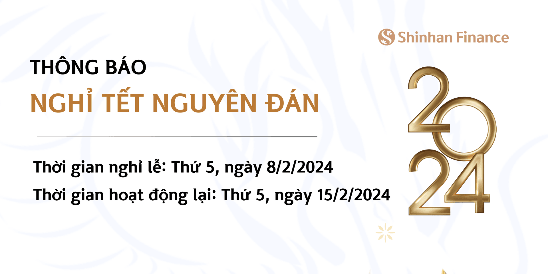 THÔNG BÁO NGHỈ TẾT ÂM LỊCH 2024