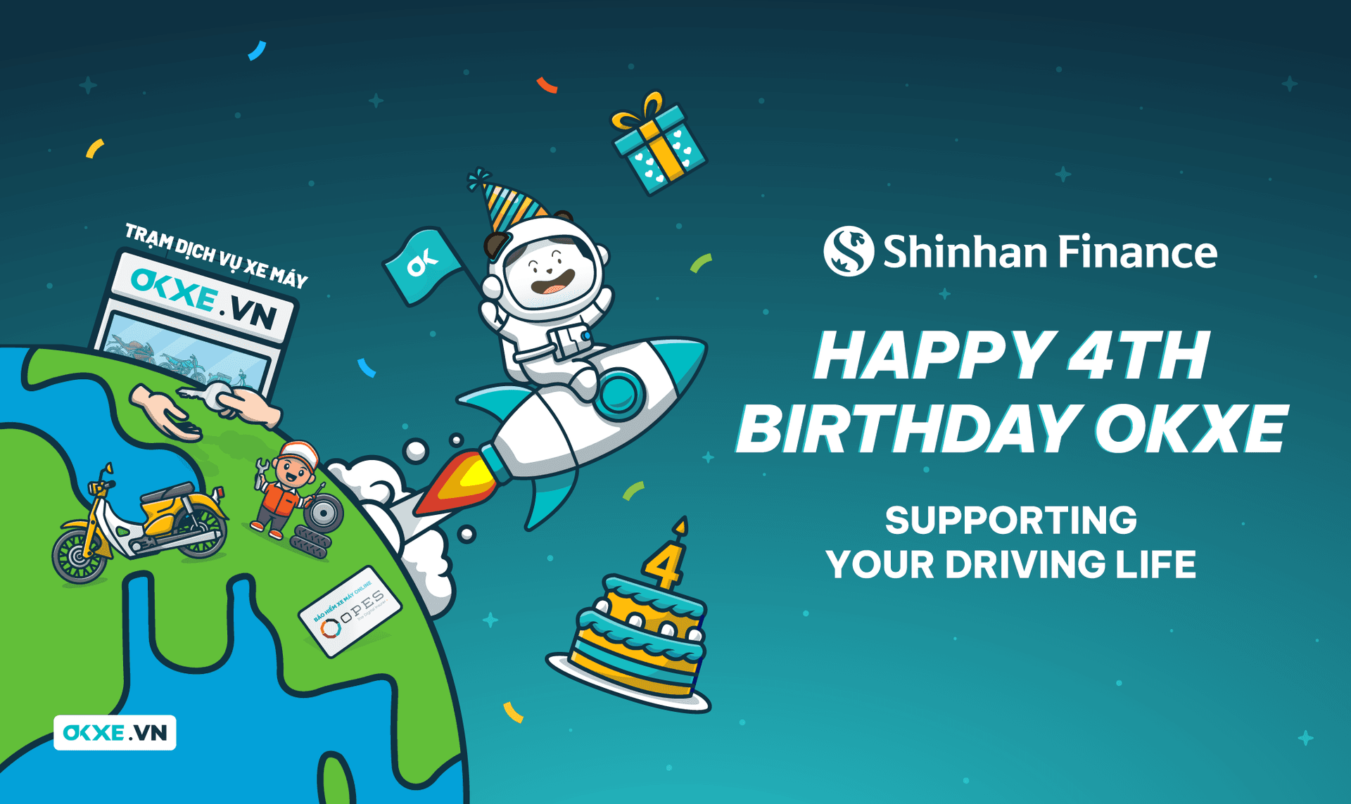 Shinhan Finance chúc mừng sinh nhật lần 4 OKXE Việt Nam