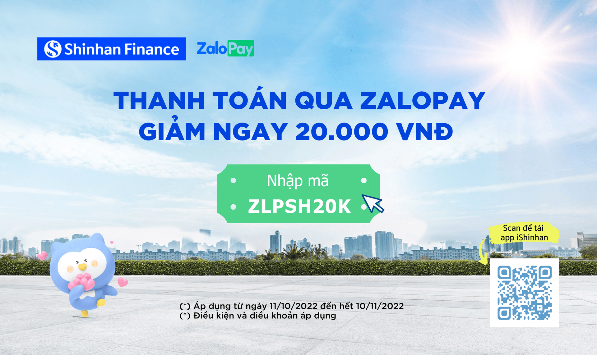 Thanh toán qua ZaloPay – Giảm ngay 20.000vnđ