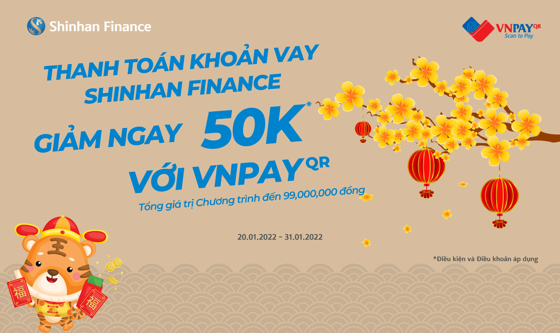 Thanh toán khoản vay Shinhan Finance – Giảm ngay 50k với VNPAYQR