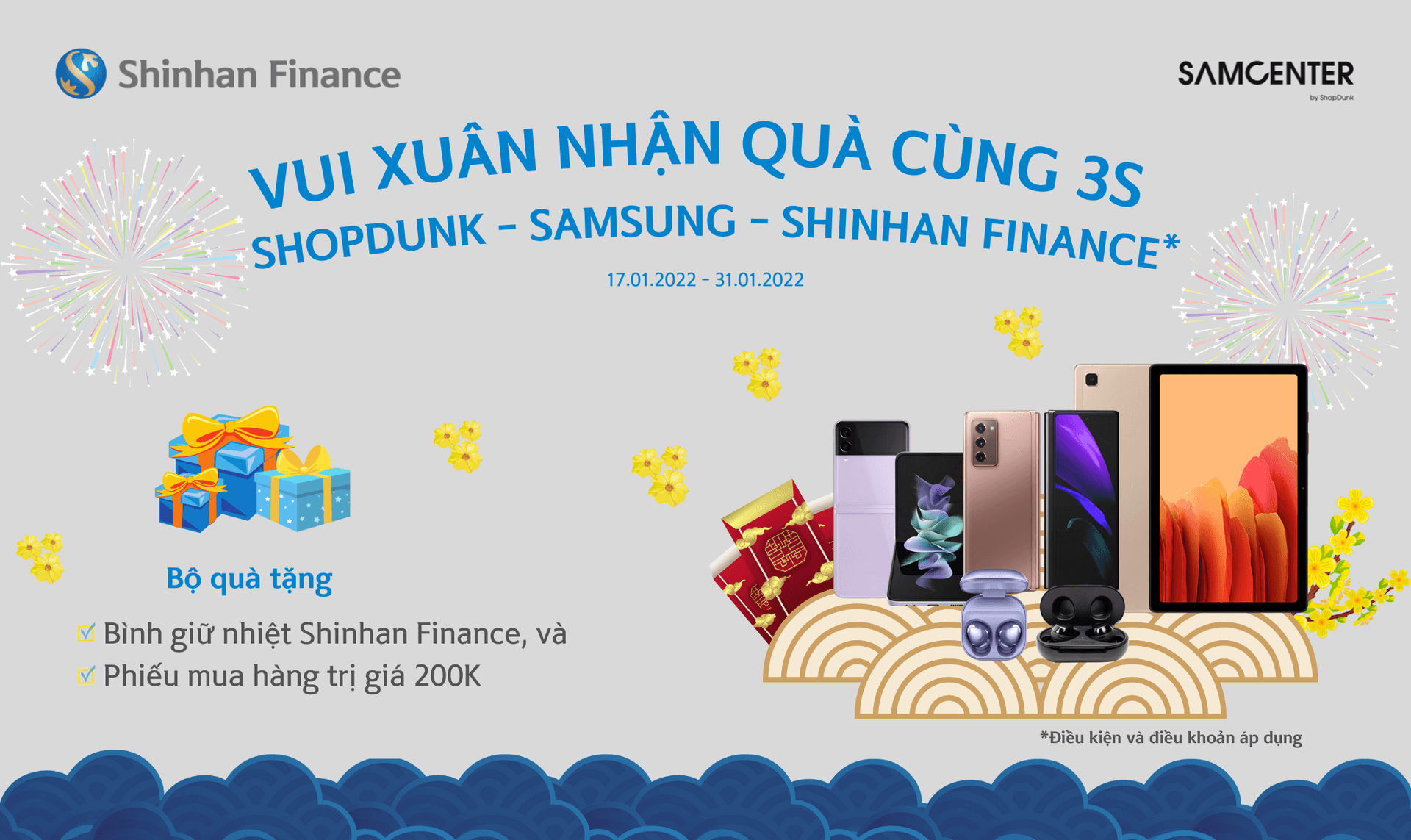 Thông báo chương trình “Vui xuân nhận quà cùng 3S, ShopDunk – Samsung – Shinhan Finance”