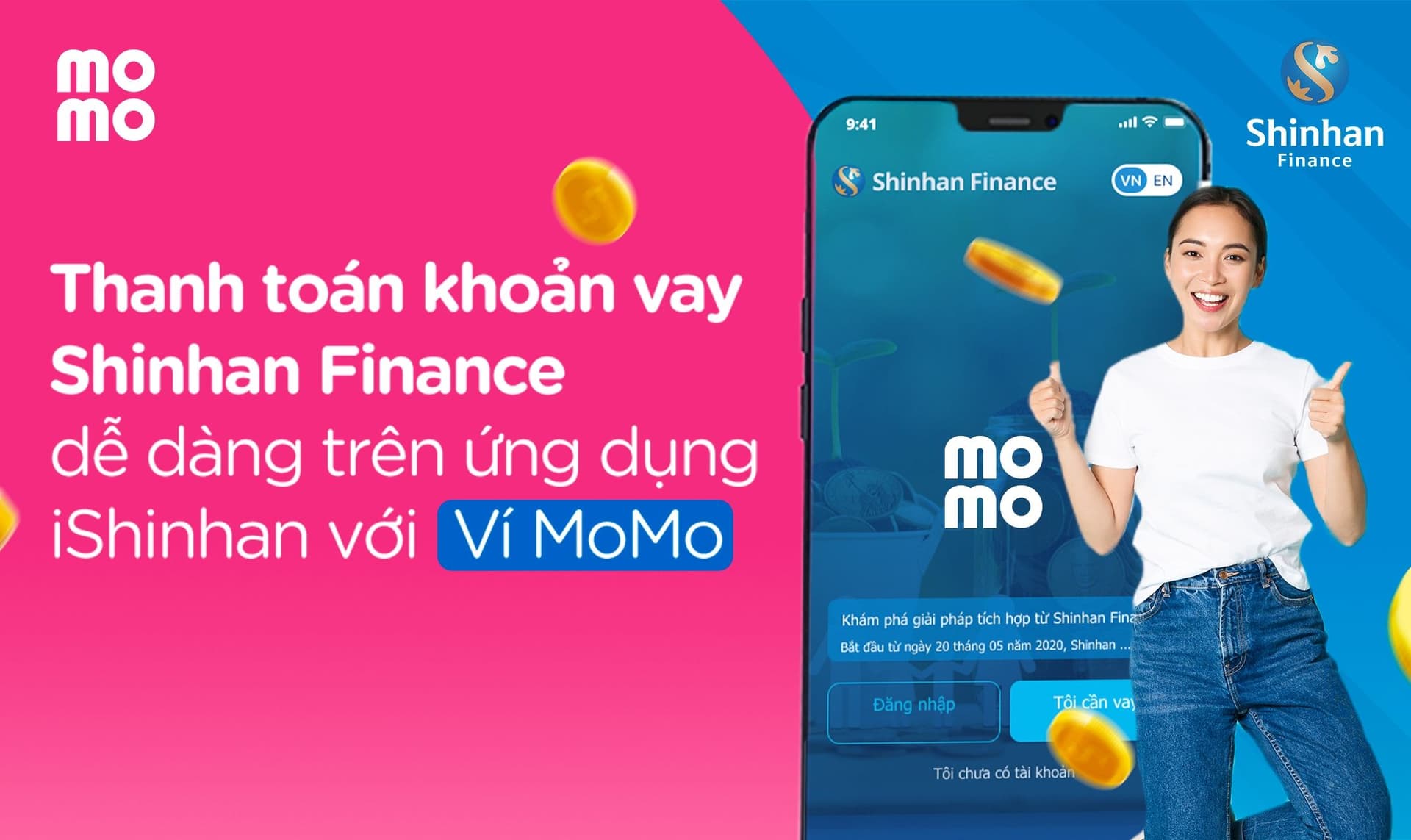 Thanh toán khoản vay Shinhan Finance dễ dàng ngay trên ứng dụng iShinhan với Ví MoMo